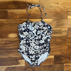 Anne Cole Black and White Floral Swimsuit